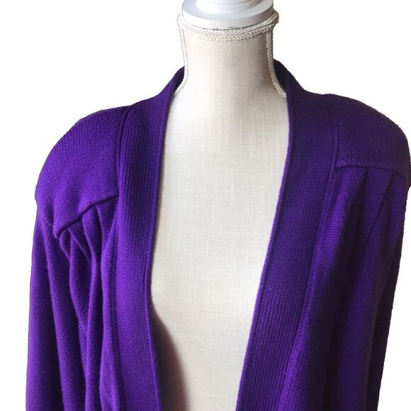 FITTING IMAGE Woman's Purple Cardigan Open Front Long Sleeves Pockets Sz 20/22 - Picture 5 of 16